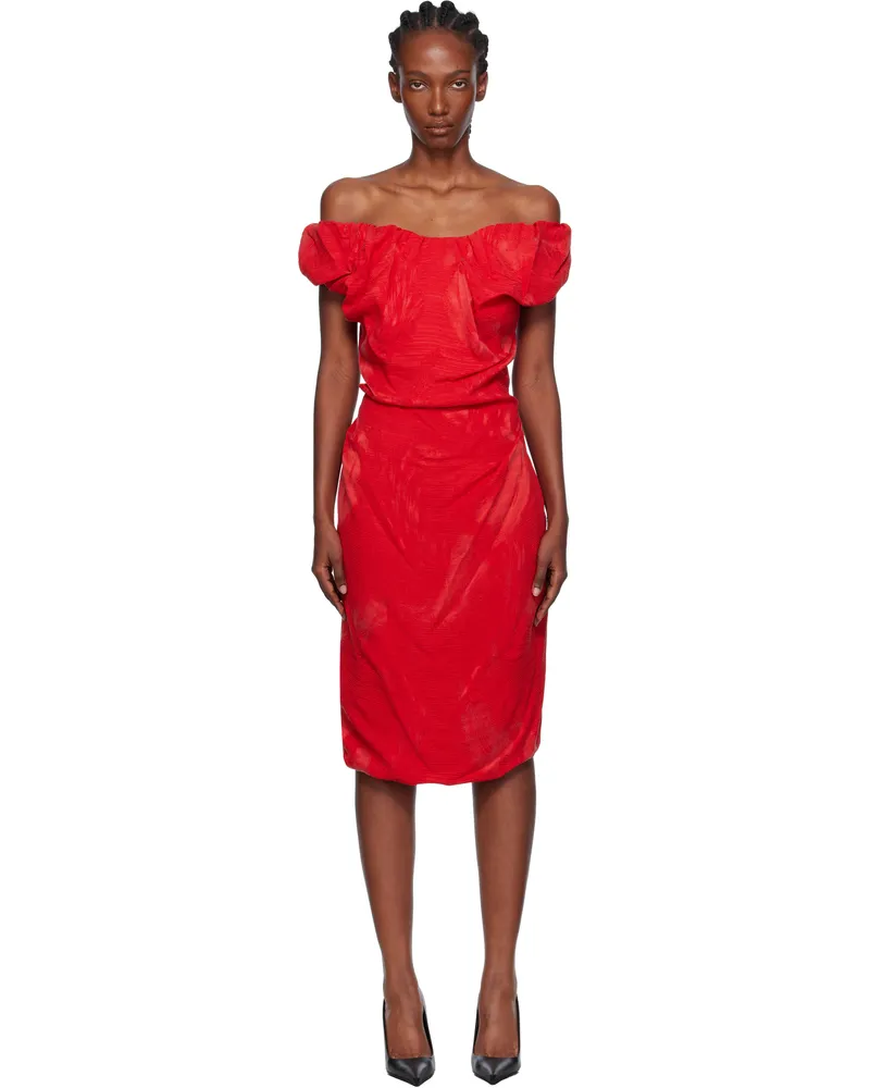 Vivienne Westwood Red Ginnie Amber Midi Dress O205