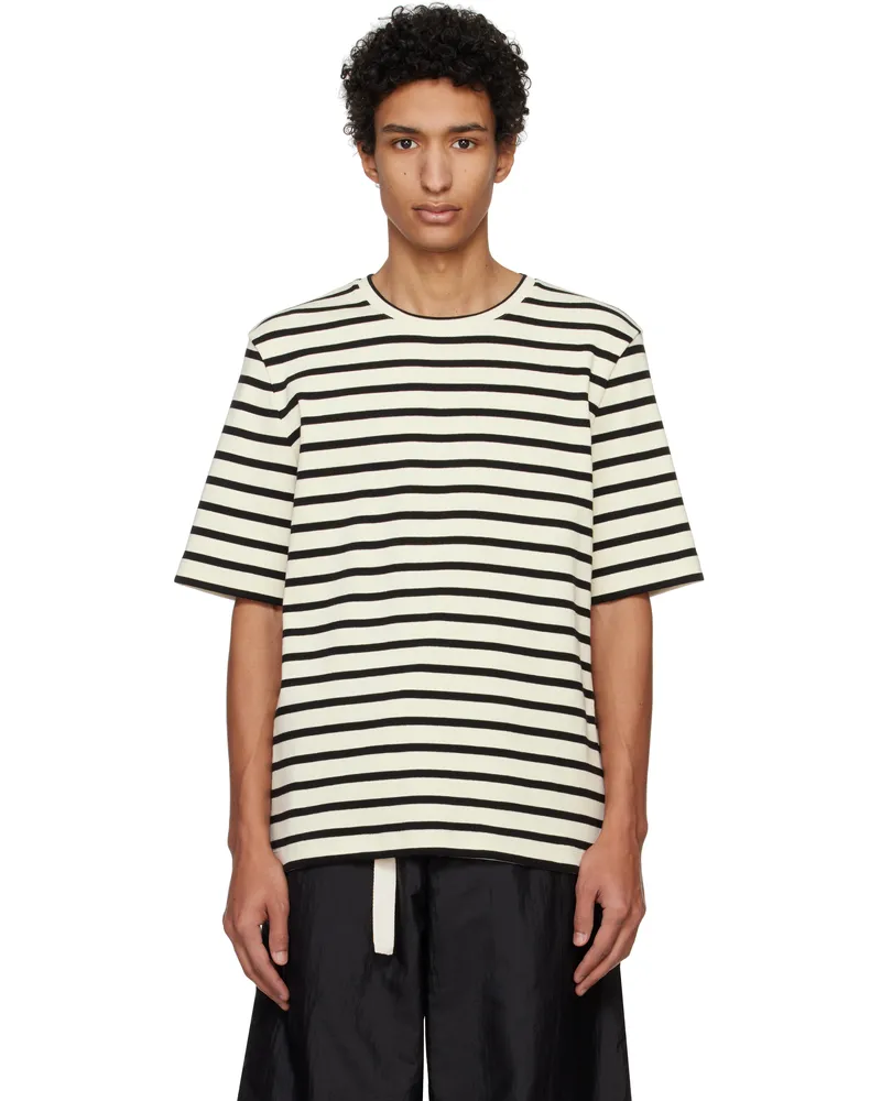 Jil Sander Navy & Off-White Striped T-shirt 080