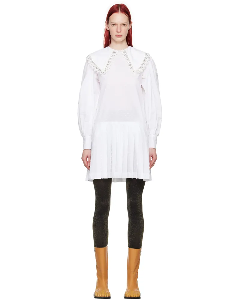 Charles Jeffrey Loverboy White Babydoll Minidress Fluffy