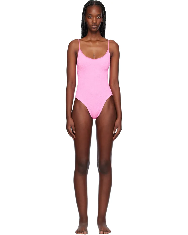 Hunza G Pink Pamela Swimsuit Bubblegum