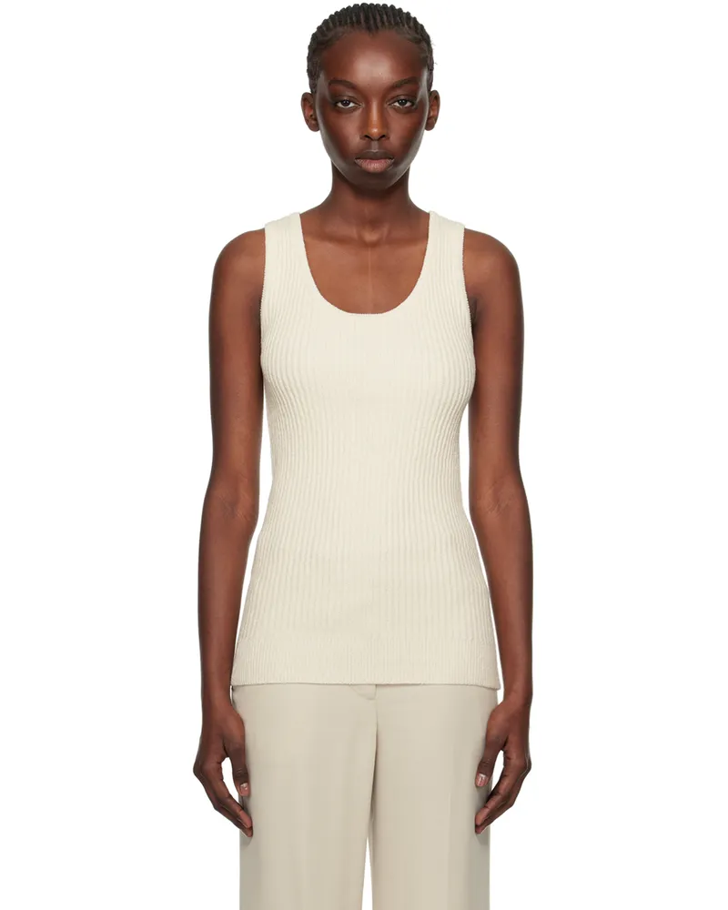 Totême Beige Textured Tank Top 116