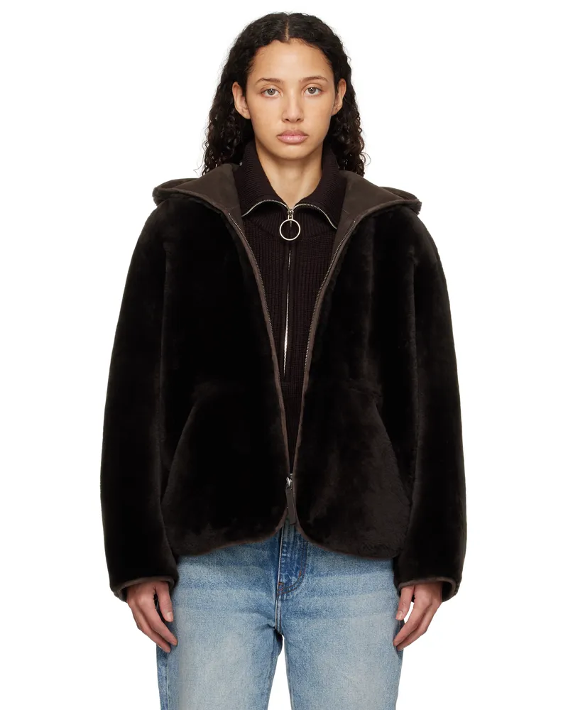 Proenza Schouler Brown Proenza Schouler White Label Dakota Reversible Shearling Jacket Cacao