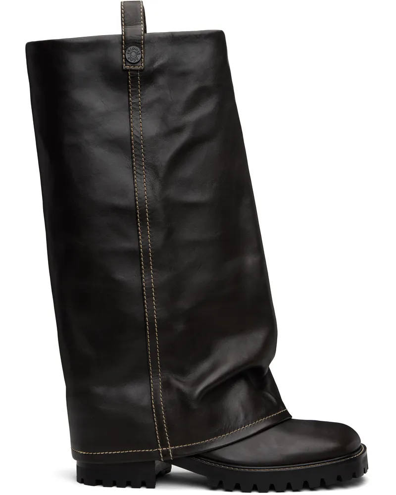 Acne Studios Brown Leather Boots Cab