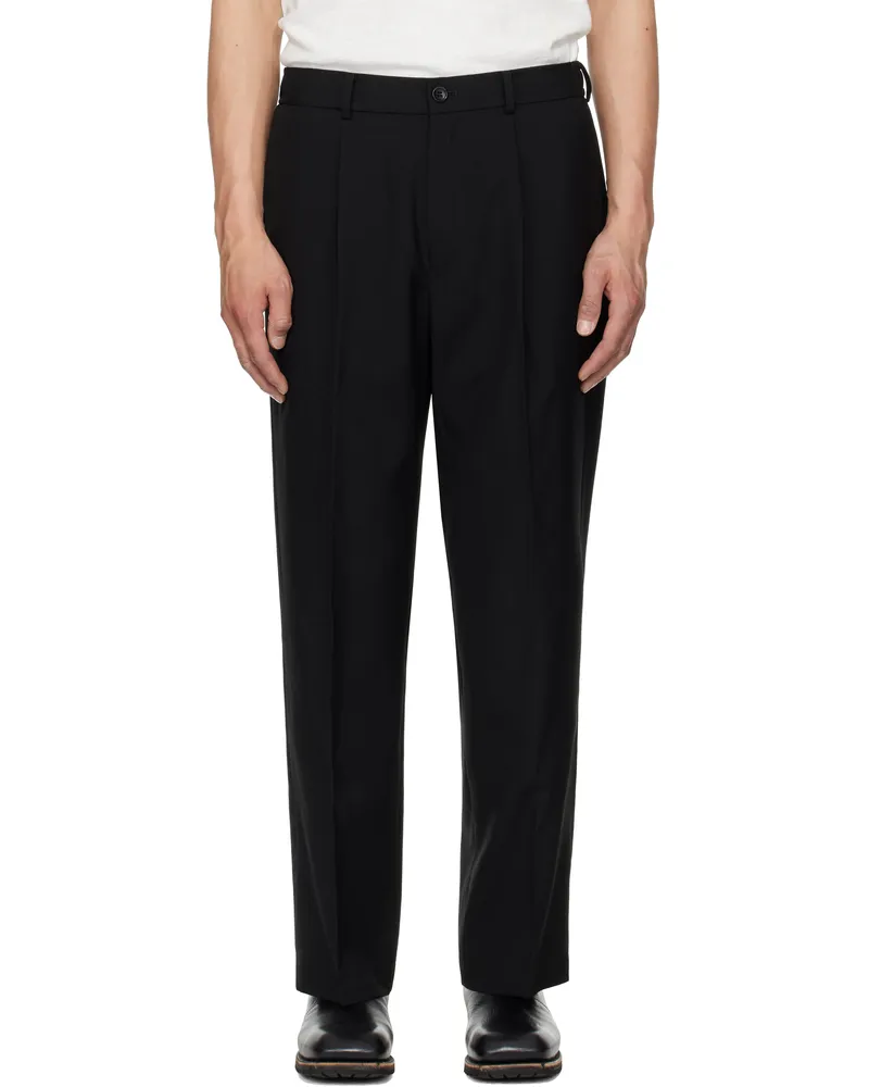 N.HOOLYWOOD Black Wide Tapered Easy Trousers Black