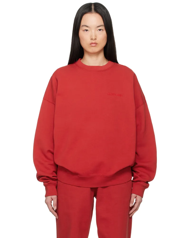 Anine Bing Red Miles Sweatshirt Red