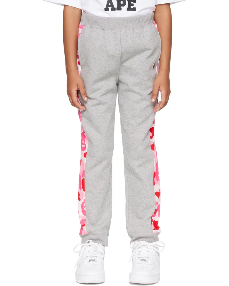 BAPE Kids Gray ABC Camo One Point Sweatpants Gra-gray
