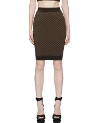 Balmain Brown Mini Monogram Midi Skirt Wfp