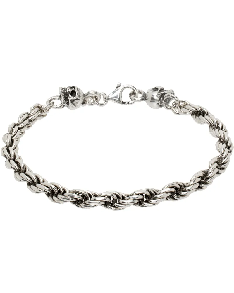Emanuele Bicocchi SSENSE Exclusive Silver Skull Bracelet Silver