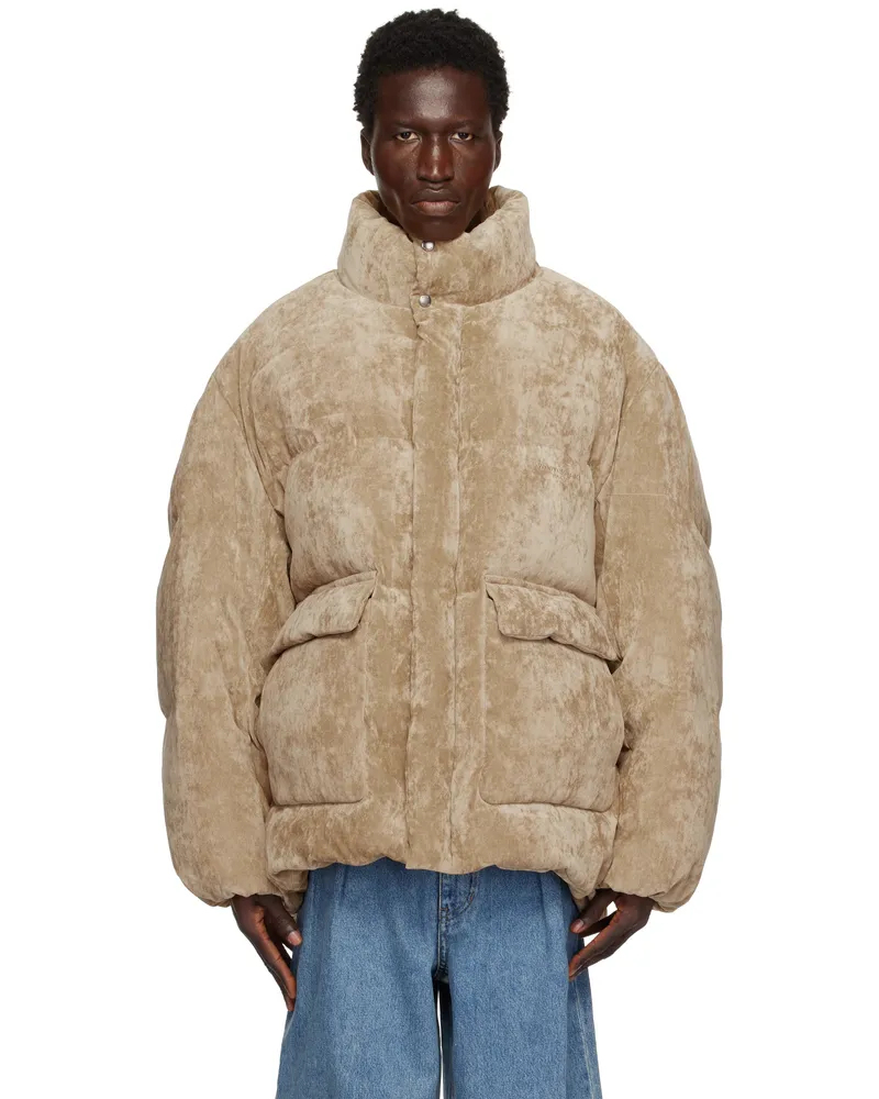Wooyoungmi Beige Velvet Down Jacket 954e