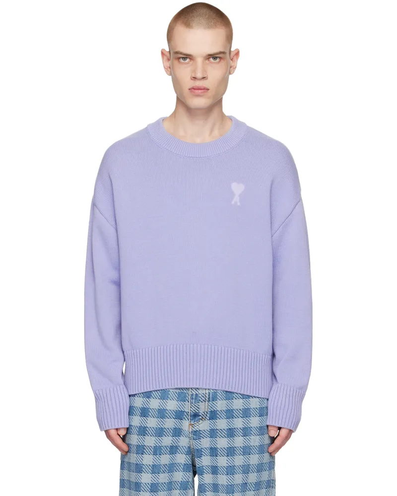 AMI Paris SSENSE Exclusive Purple Ami de Cœur Sweater 507
