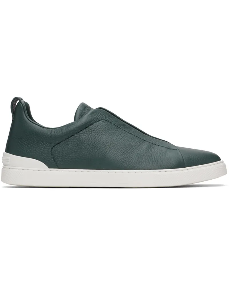 Ermenegildo Zegna Green Triple Stitch Sneakers Cfa