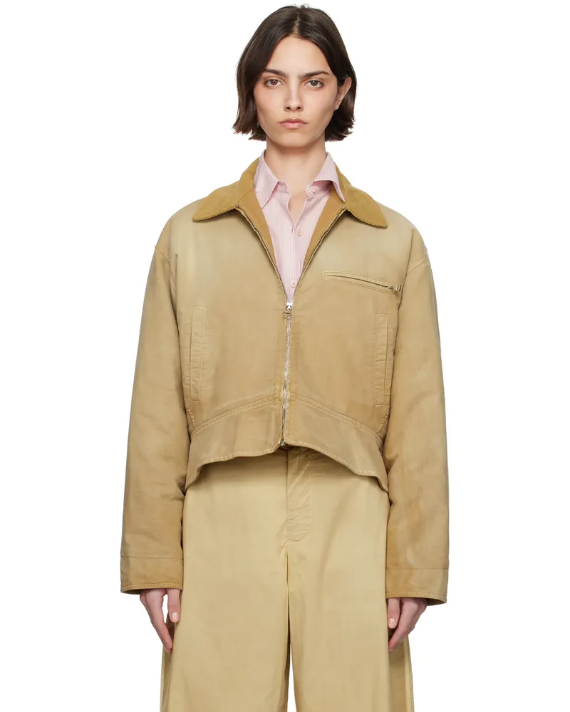 J.W.Anderson Beige Curved Hem Workwear Jacket 289