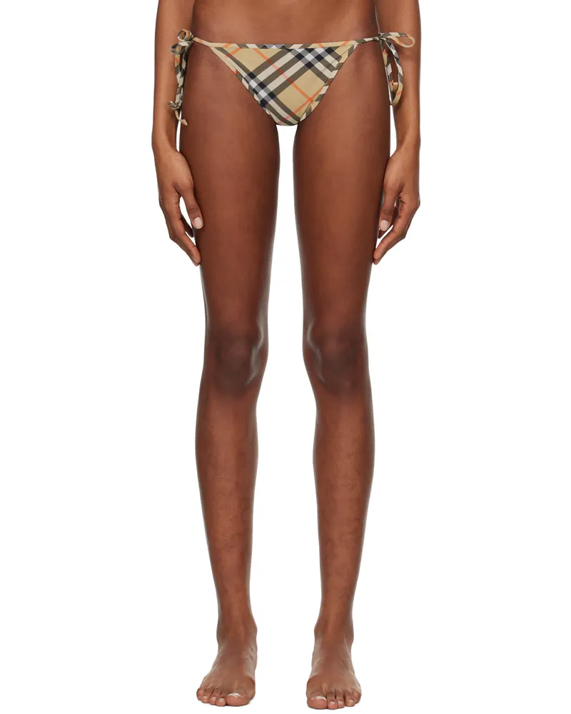 Burberry Beige Check Bikini Bottom Sand