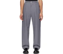 Gray Tuck Trousers