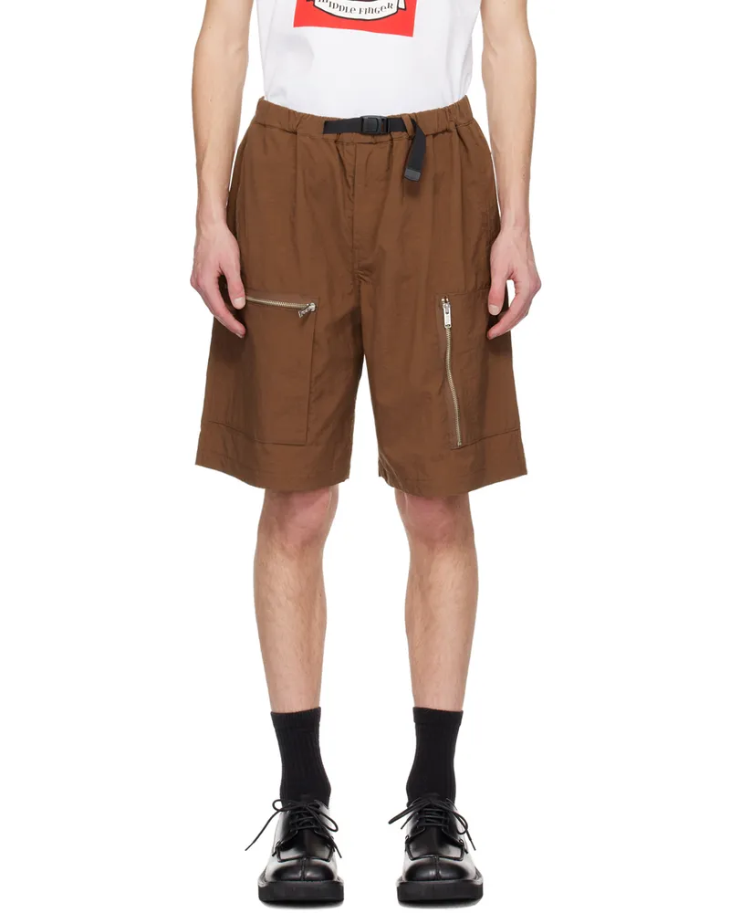 Undercover Brown Zip Shorts Brown