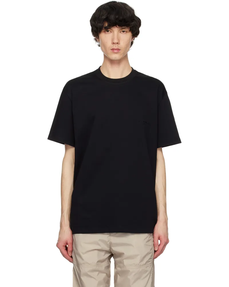 Wooyoungmi Black Embroidered Logo T-shirt Black728b
