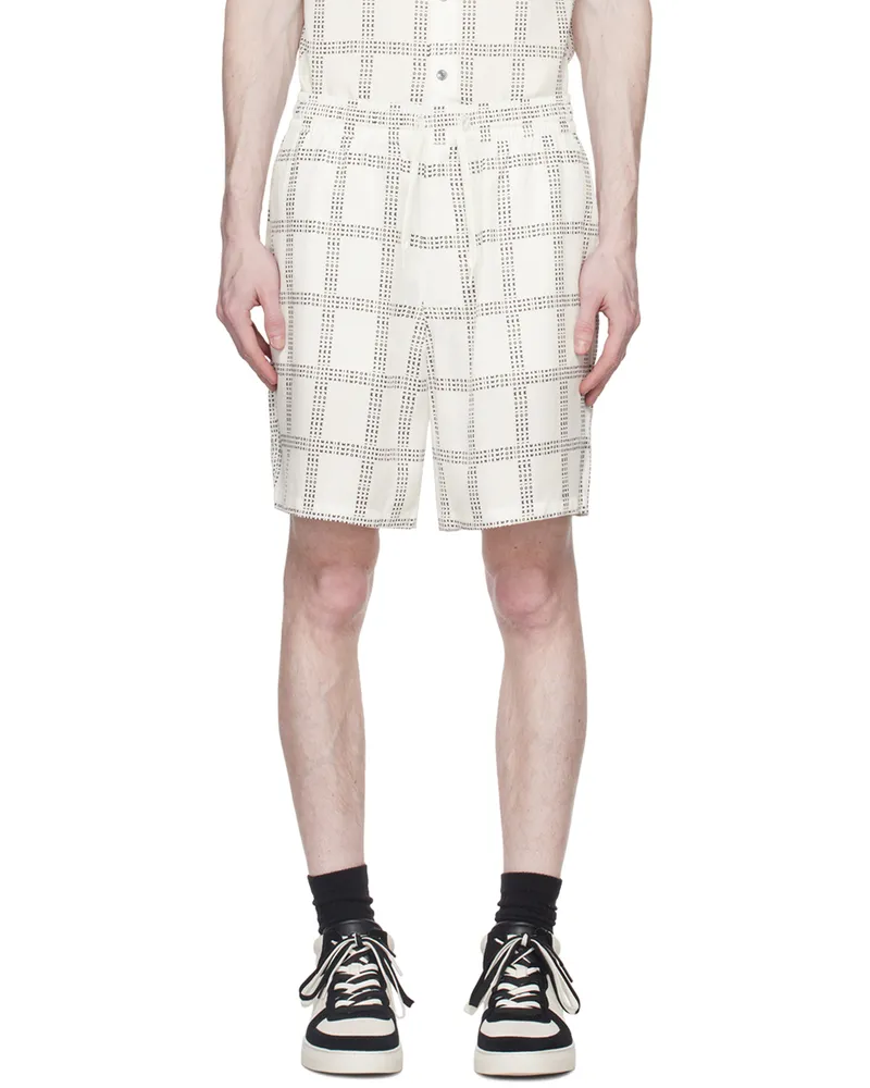 Emporio Armani White & Black Drawstring Shorts White