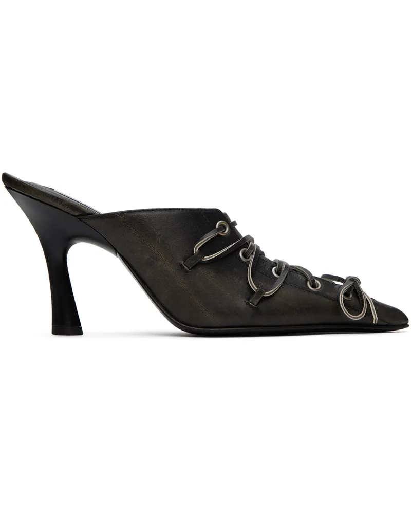 Acne Studios Black Lace-Up Mules Black