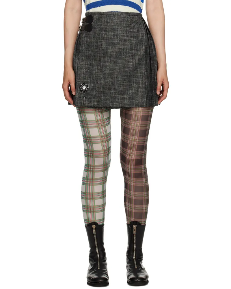 Charles Jeffrey Loverboy Gray Wrap Miniskirt Grey