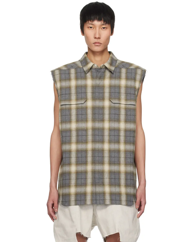Rick Owens Gray Hollywood Jumbo SL Outer Shirt 158p