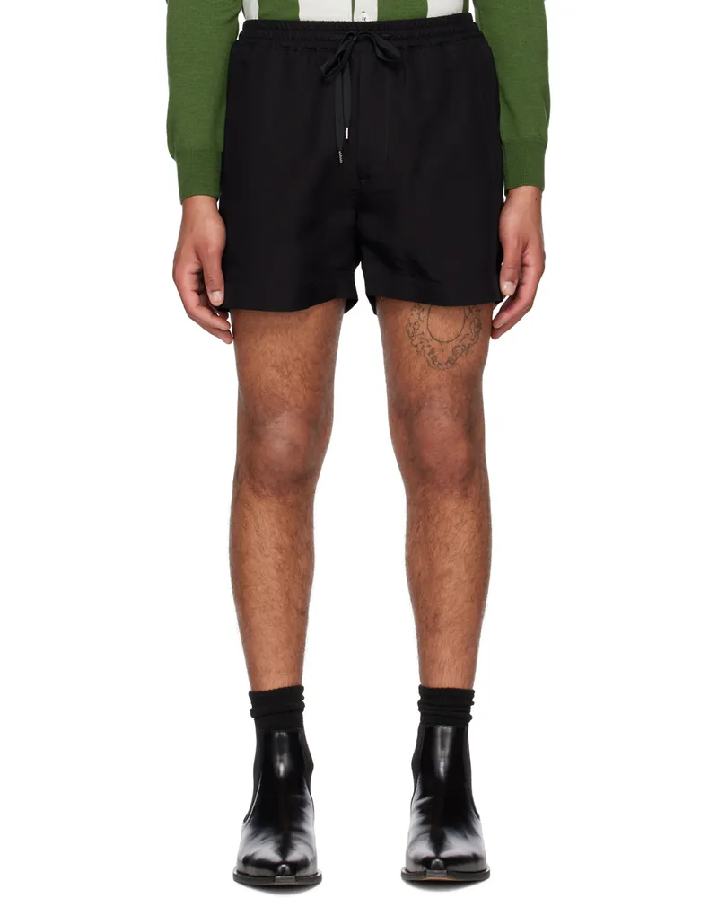 Second/Layer Black Crinkled Shorts Black