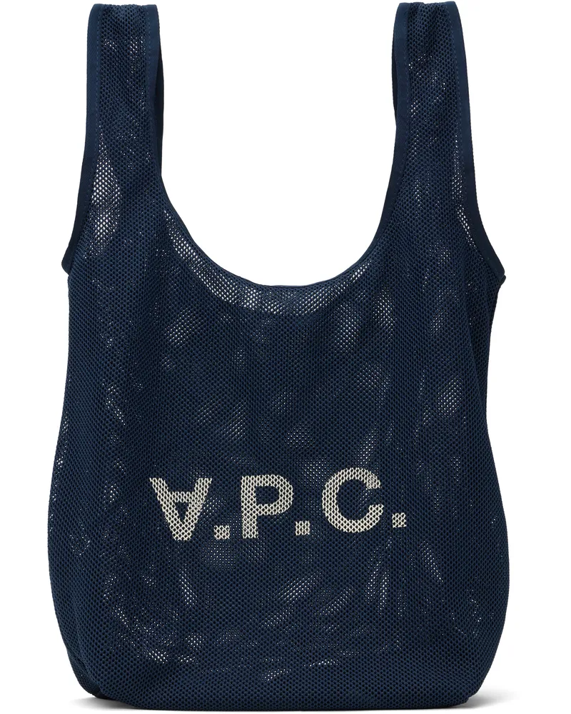 A.P.C. Navy Shopping Rebound Tote Iau
