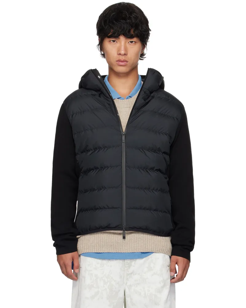 Moncler Black Paneled Down Jacket 999