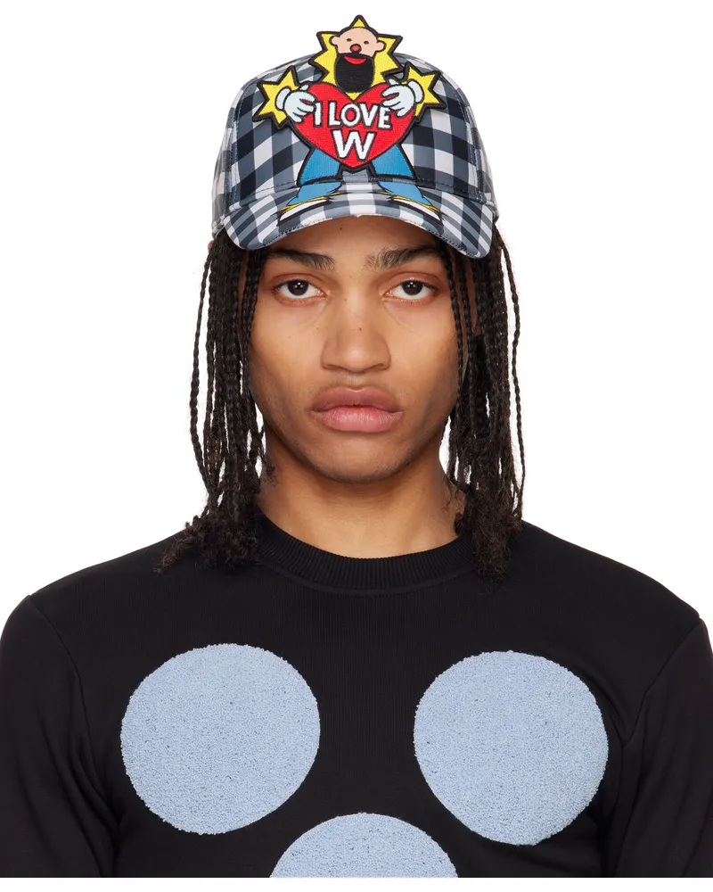 Walter van Beirendonck Blue & White Clown Cap Comb.