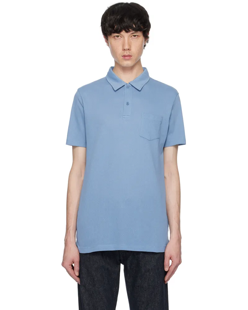 Sunspel Blue Riviera Polo Como
