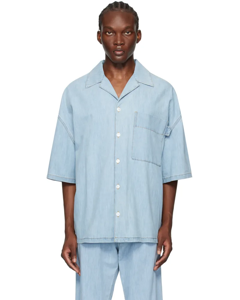 Bottega Veneta Blue Light Bleached Denim Shirt 4946
