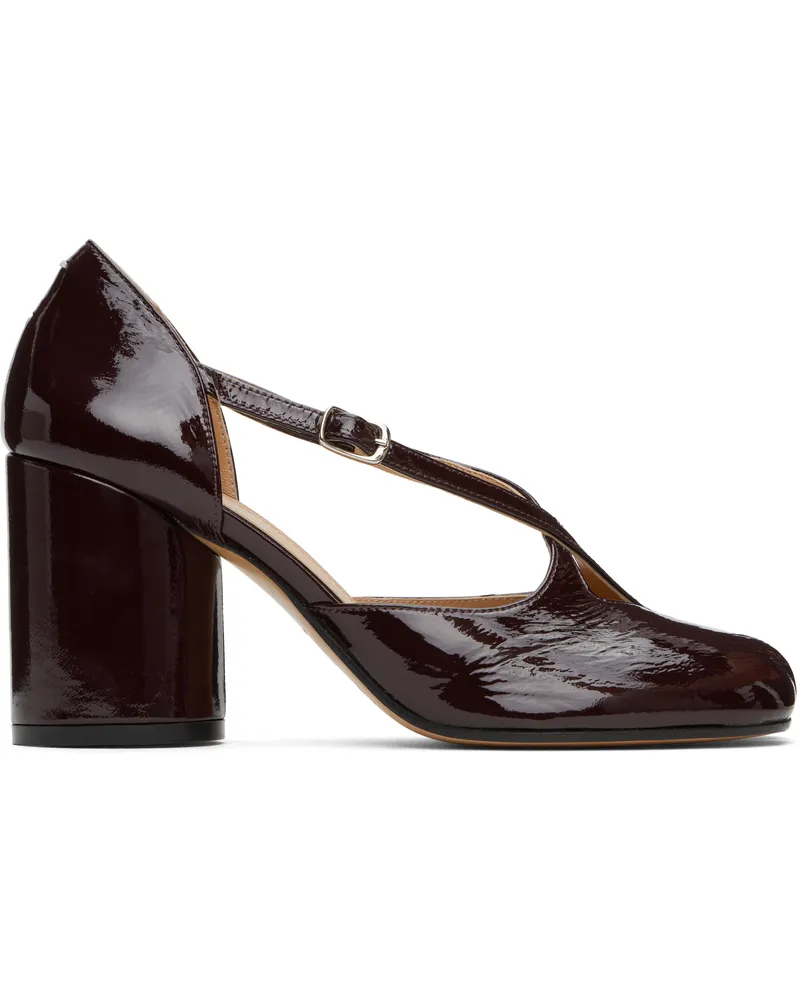 Maison Margiela Burgundy Tabi Pump Sandal Heels T5078