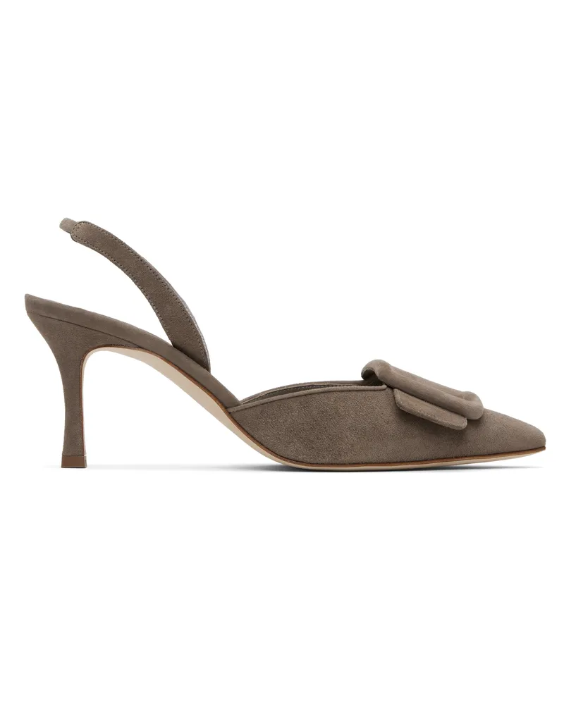 Manolo Blahnik Taupe Maysli Heeled Sandals 2322