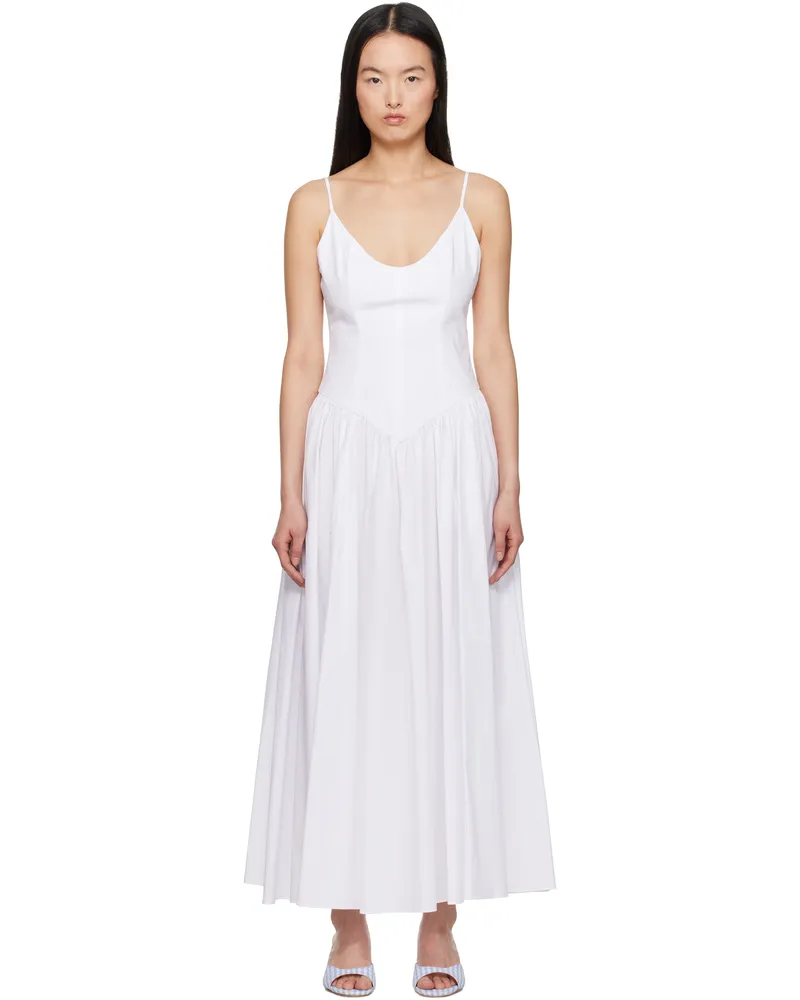 STAUD White Dena Maxi Dress Wht