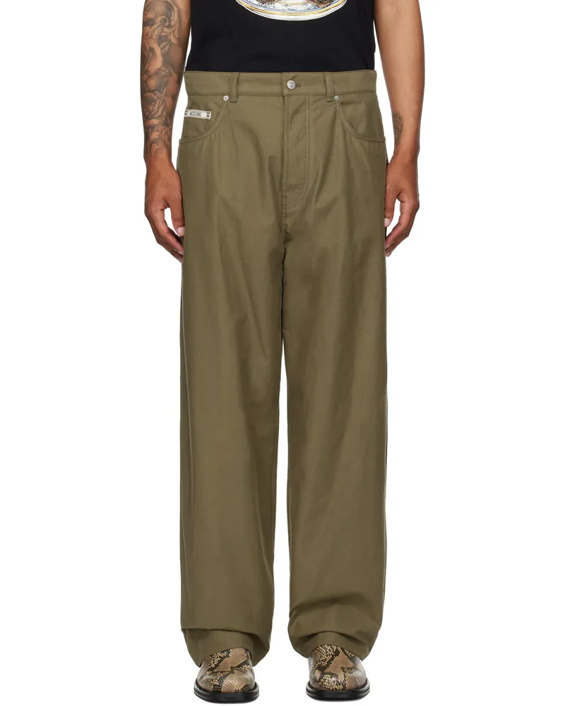Moschino Khaki City Escape Cargo Pants Green