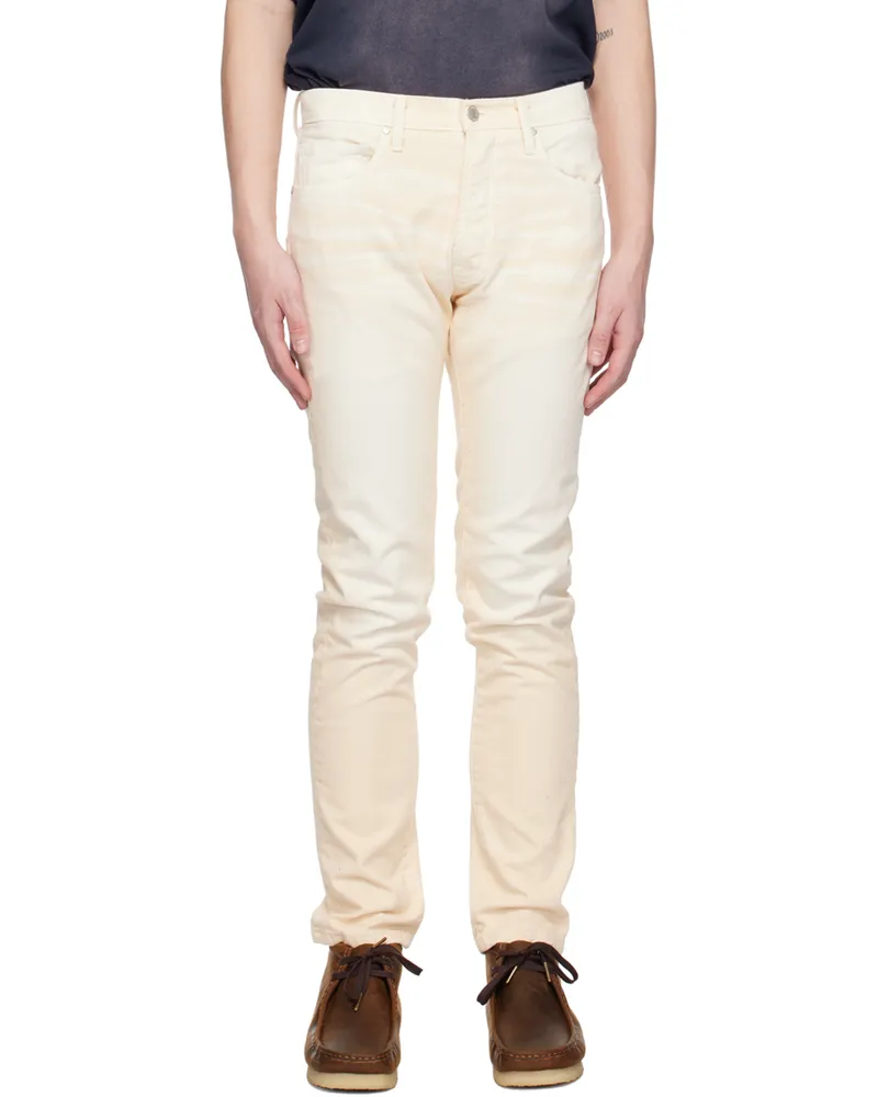 alchemist Beige Button-Fly Jeans Creme
