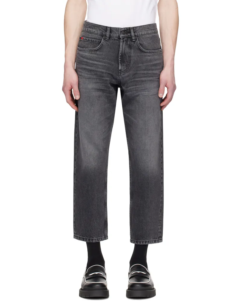 HUGO BOSS Gray Loose-Fit Jeans 040-silver