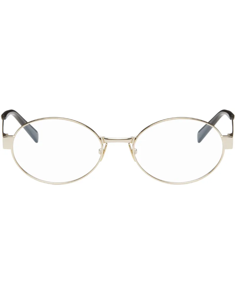 Saint Laurent Gold New Wave Panthos Metal Glasses 002