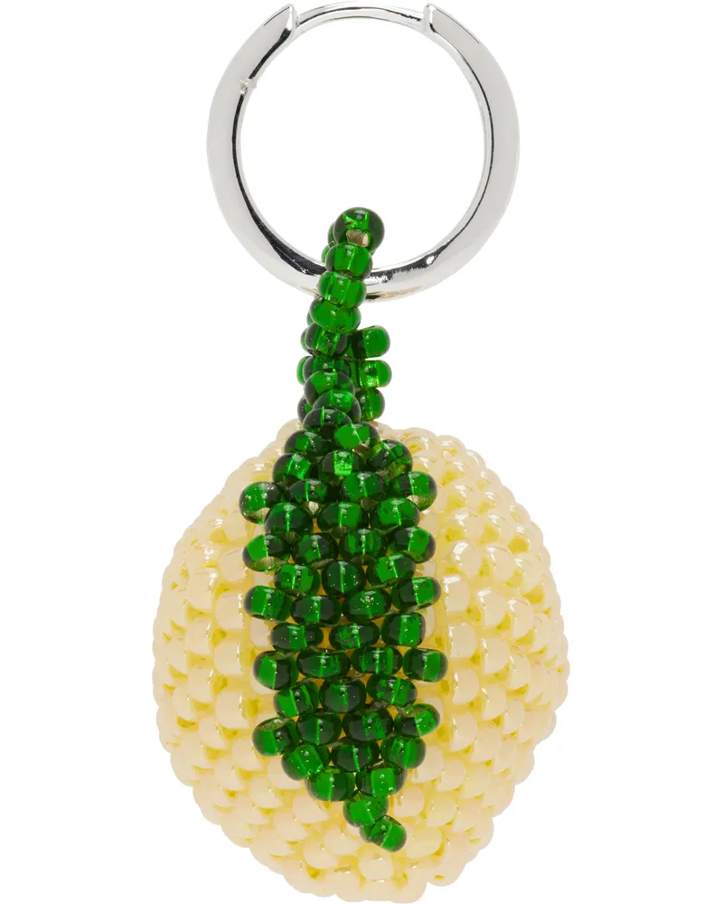 PURA UTZ Yellow & Green Lemon Single Earring Silver