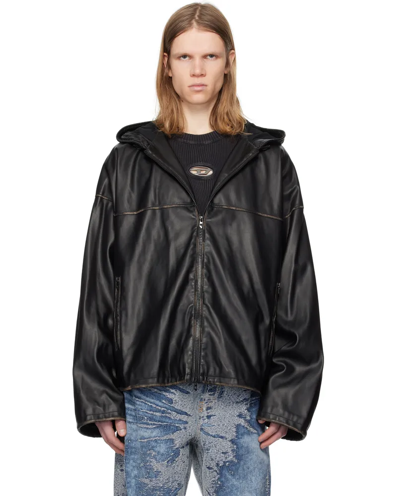 Diesel Black J-Antil Faux-Leather Jacket 900