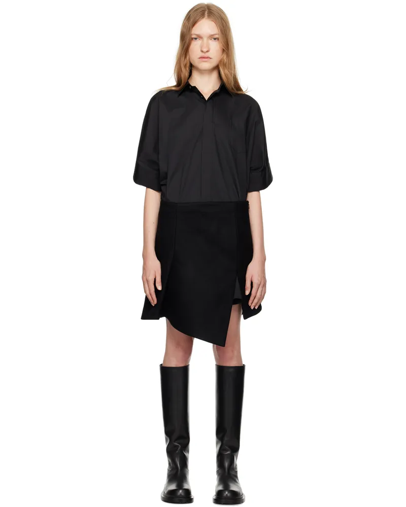 Sacai Black Paneled Mini Dress 001