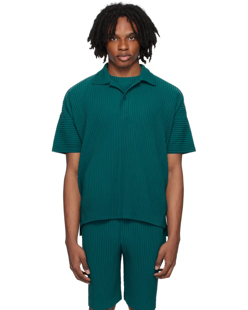 Issey Miyake Green Monthly Color May Polo 63-teal