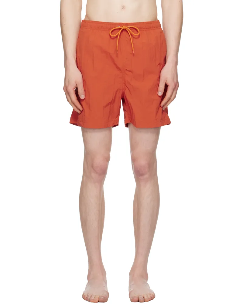 Norse Projects Orange Hauge Recycled Nylon Swim Shorts Blood