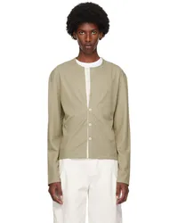 AMOMENTO Khaki Slim Fit Cardigan Khaki