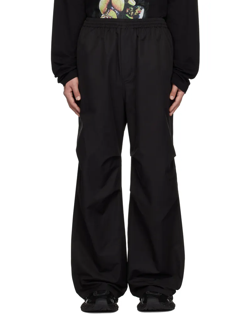 WE 11 DONE Black Logo Track Pants Black