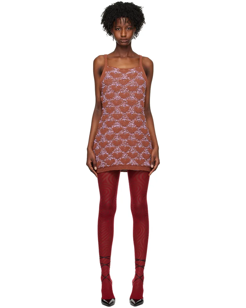 Marco Rambaldi Brown Heart Minidress 15