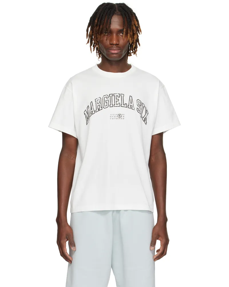 Maison Margiela White Varsity Print T-shirt 101