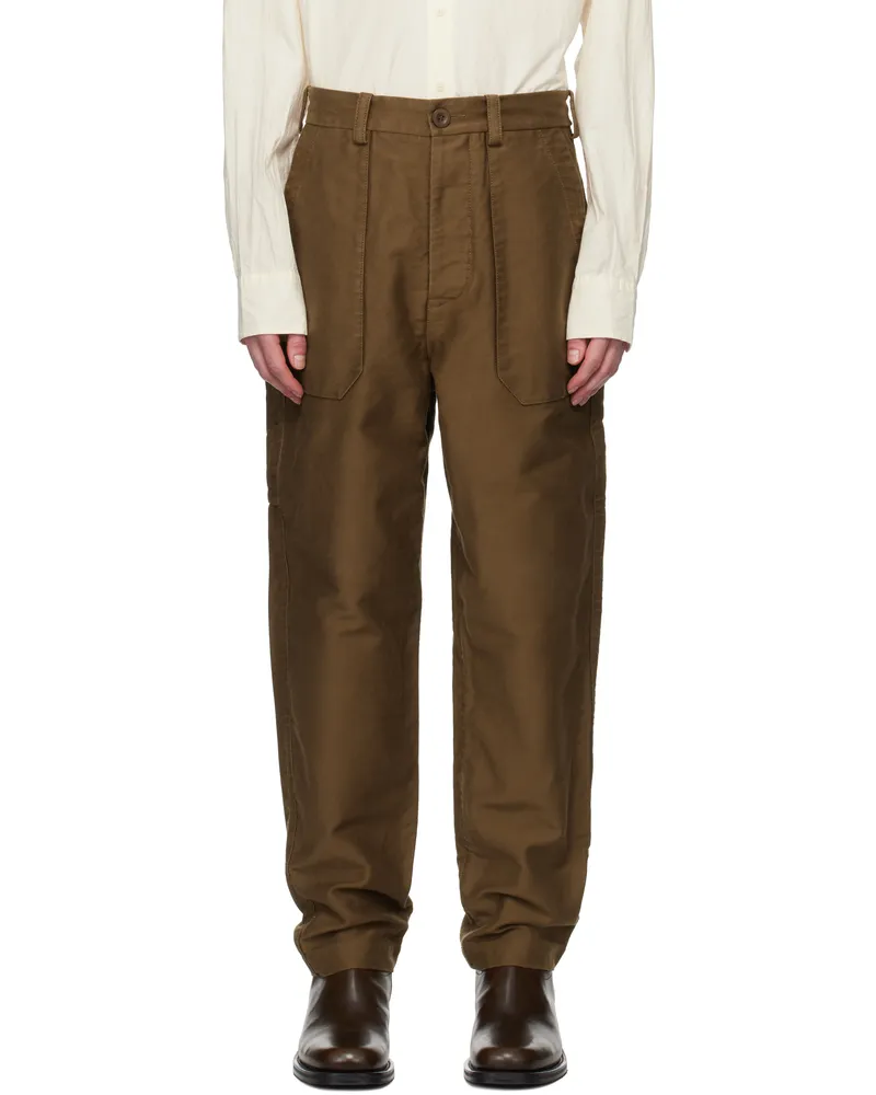 Casey Casey Brown Faille Cargo Pants Ginger