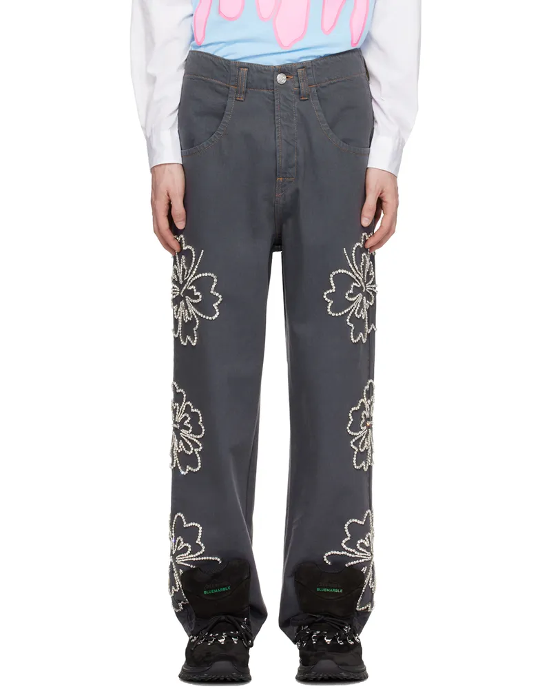 BLUEMARBLE Gray Embroidered Jeans Grey