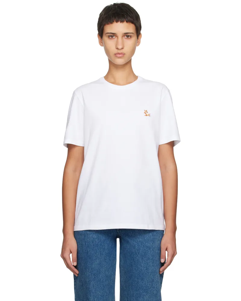 Kitsuné White Chillax Fox Patch T-Shirt P100