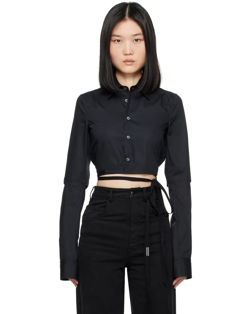 Ann Demeulemeester Black Dea Cropped Shirt Black